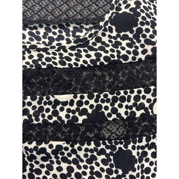CAbi #3079 Women's Black White Jot Polka Dot Lace Stripe Tank Top Large - Picture 6 of 6
